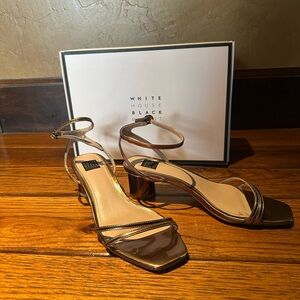 White House Black Market "Cindy" Bronze Metallic Strappy Sandals